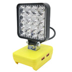 Lampe LED pour DeWalt, Milwaukee, Makita, Bosch — Projecteur sur batterie 18V pour travail extérieur, pêche, usage portatif et d'urgence (lampe-outil)