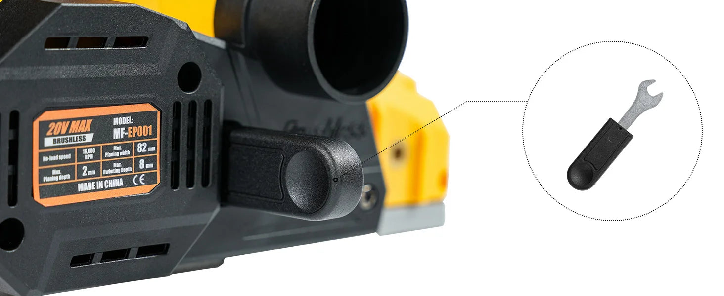 Rabot sans fil portatif compatible avec les batteries DeWalt 18V/20V, rabot électrique à moteur brushless pour la coupe du bois (outil seul)