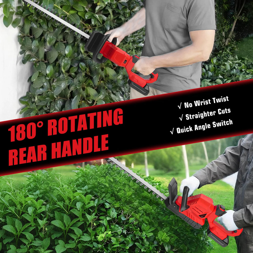 Taille-haies électrique sans balais 3000 tr/min, sans fil et portable, coupe-buissons, tondeuse à gazon, outils de jardin et de cour — compatible avec batterie Milwaukee 18 V