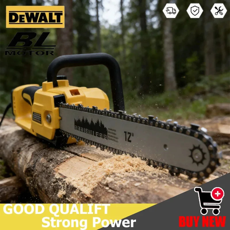 Pour batterie DEWALT 18 V — tronçonneuse sans fil sans balais 12 pouces, scie à chaîne électrique alimentée par batterie pour la coupe du bois