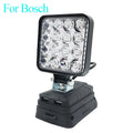 Lampe LED pour DeWalt, Milwaukee, Makita, Bosch — Projecteur sur batterie 18V pour travail extérieur, pêche, usage portatif et d'urgence (lampe-outil)