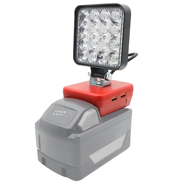 Lampe LED pour DeWalt, Milwaukee, Makita, Bosch — Projecteur sur batterie 18V pour travail extérieur, pêche, usage portatif et d'urgence (lampe-outil)