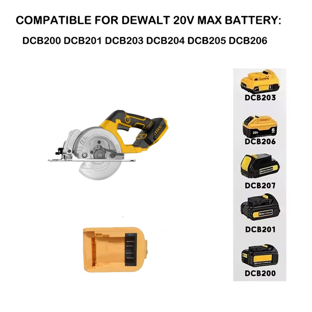 Scie circulaire électrique 5,5" sans balais à rotor externe, sans fil, haute puissance — compatible avec batterie DEWALT 18 V