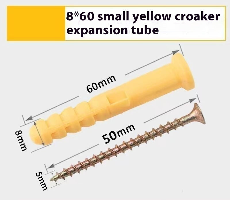 Kit de chevilles plastiques jaunes – boulons d’expansion avec tubes en nylon