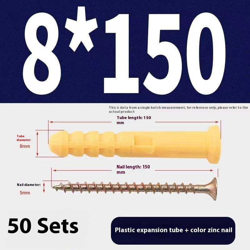 Kit de chevilles plastiques jaunes – boulons d’expansion avec tubes en nylon