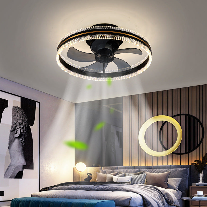Ventilateur de plafond domestique avec éclairage intégré et pales invisibles