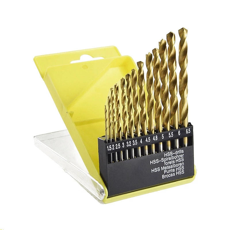 Coffret de forets hélicoïdaux revêtus de titane – outil de perçage