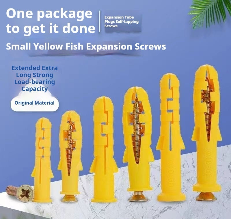 Kit de chevilles plastiques jaunes – boulons d’expansion avec tubes en nylon