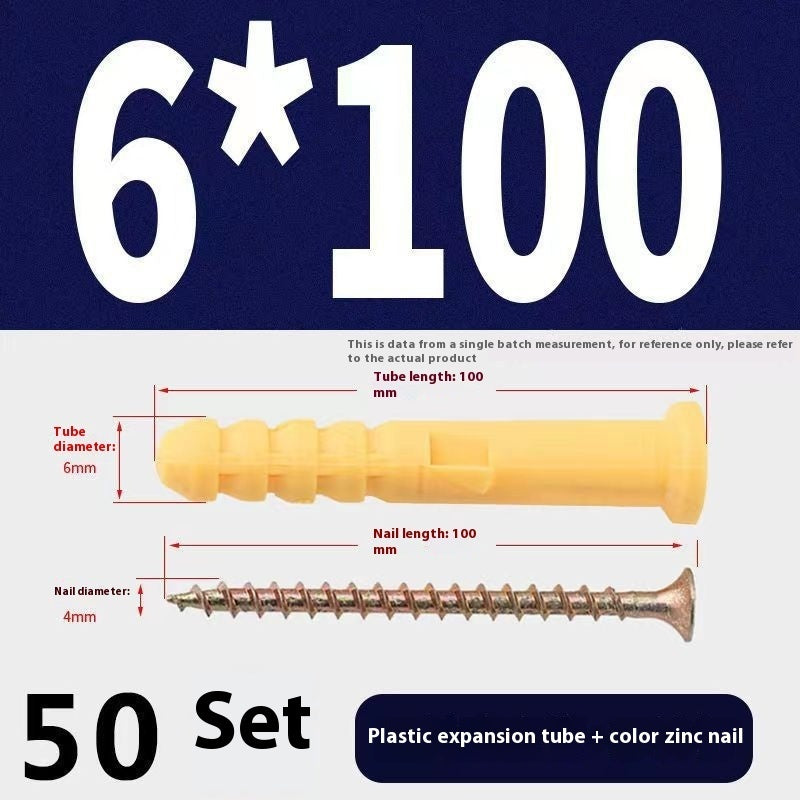 Kit de chevilles plastiques jaunes – boulons d’expansion avec tubes en nylon