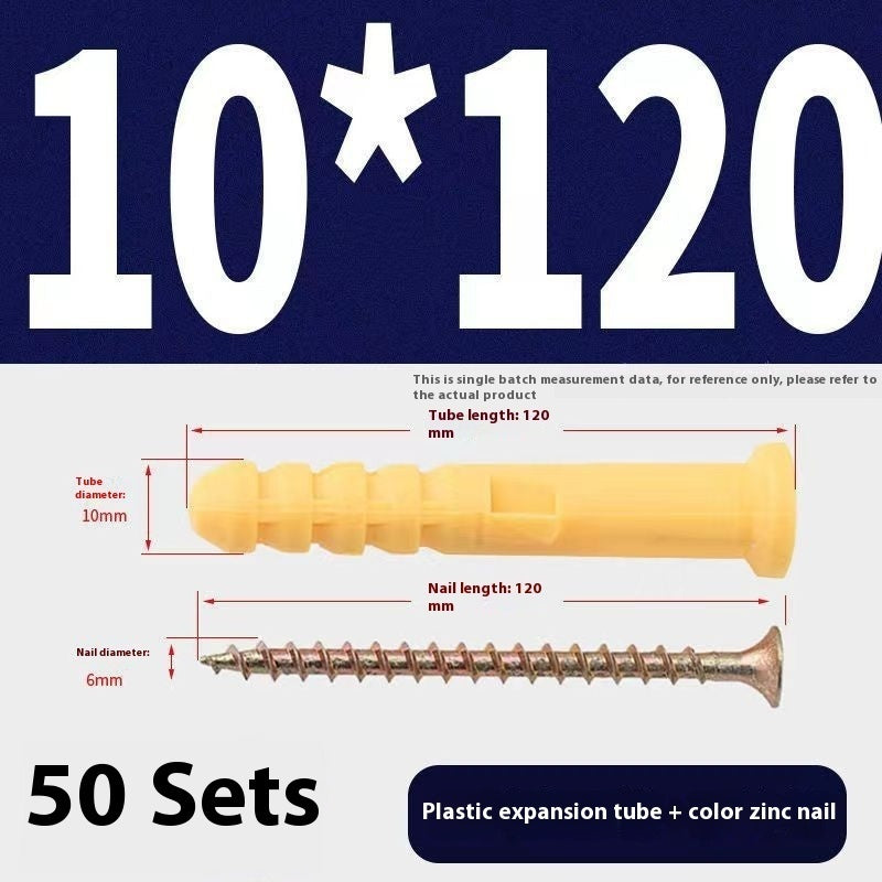 Kit de chevilles plastiques jaunes – boulons d’expansion avec tubes en nylon