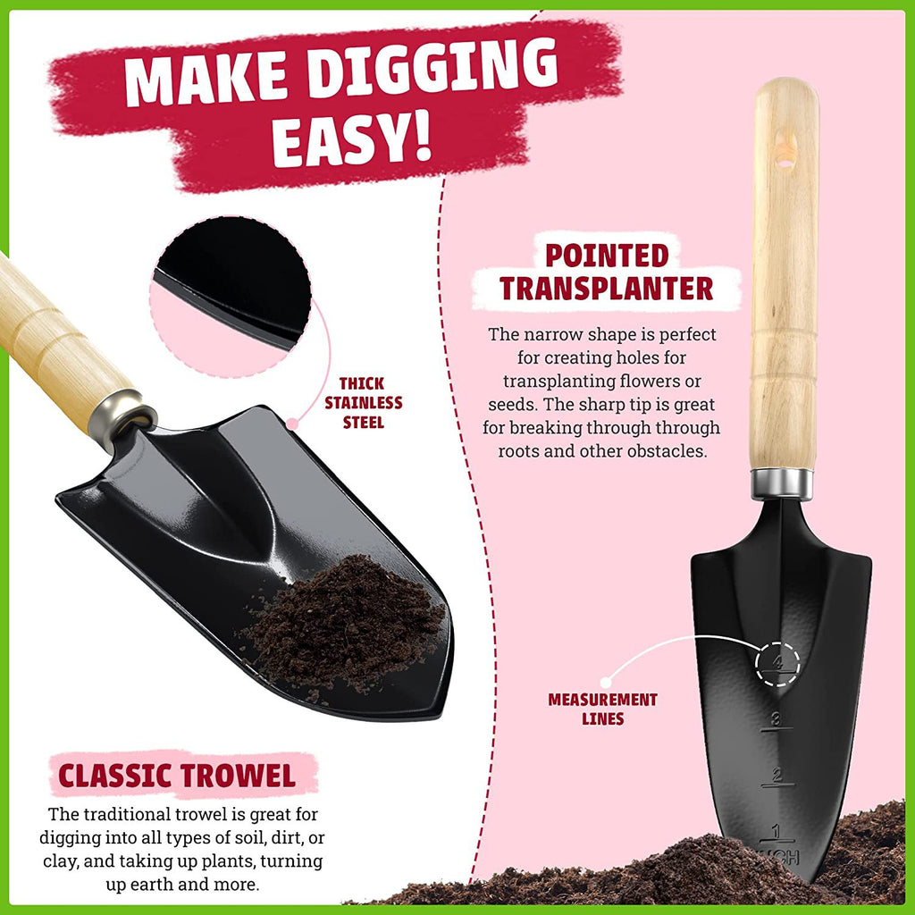 Kit d’Outils de Jardinage en Acier Inoxydable