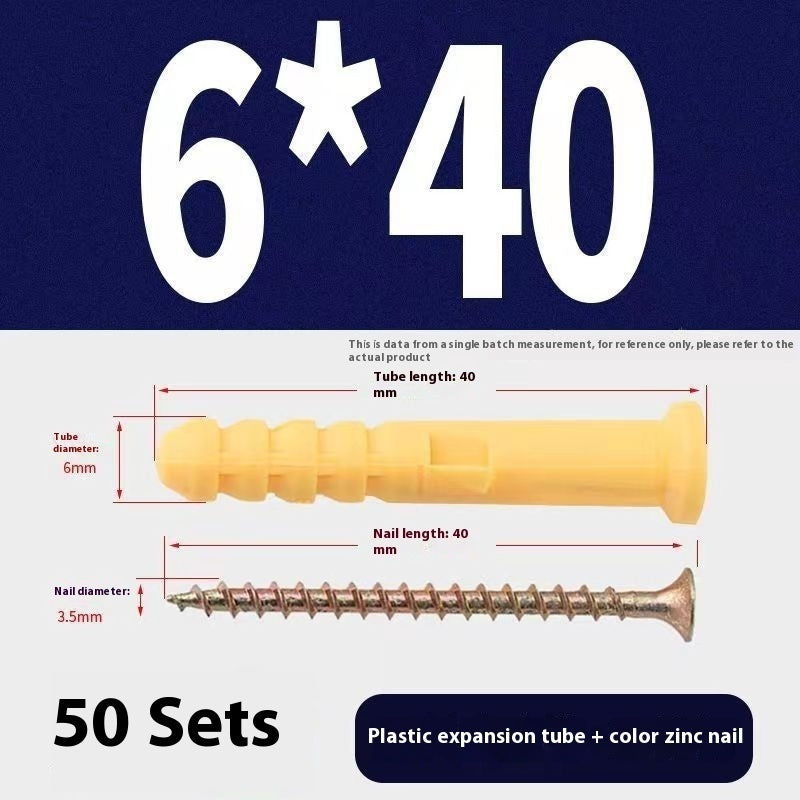 Kit de chevilles plastiques jaunes – boulons d’expansion avec tubes en nylon
