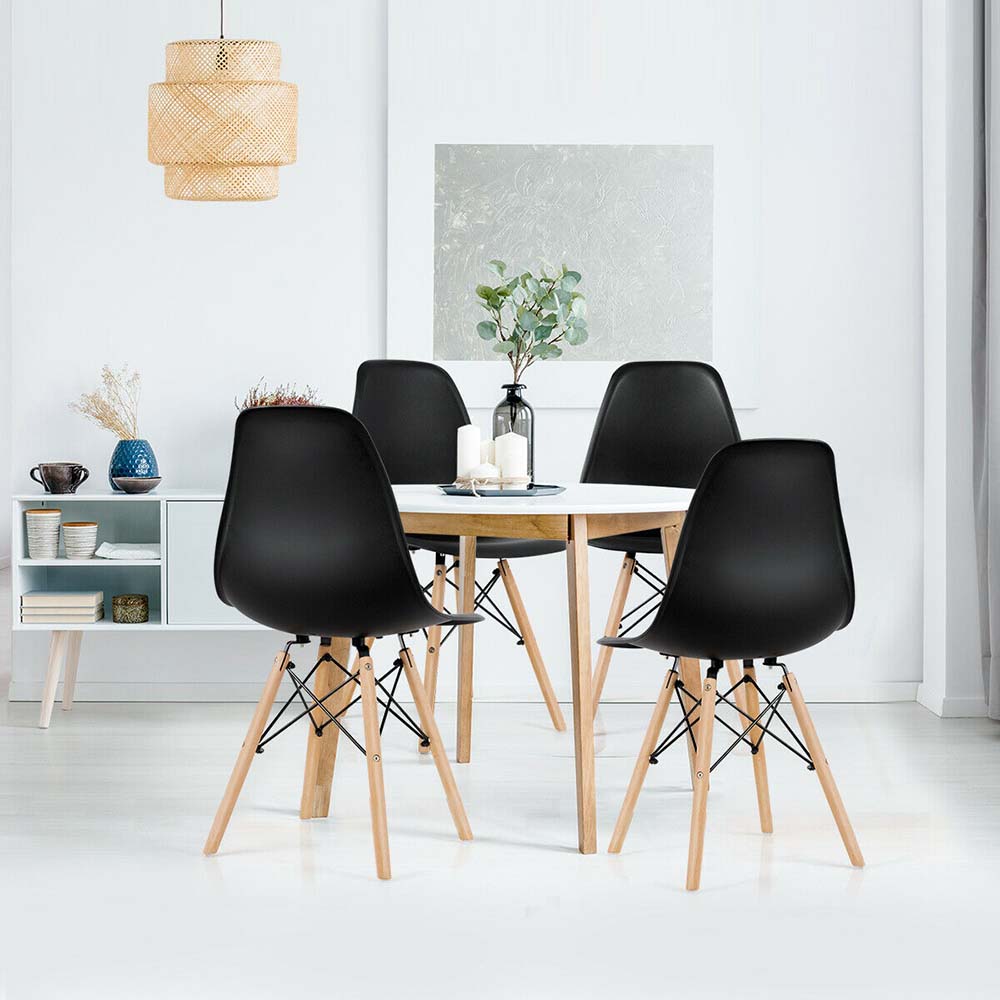 4 chaises à manger modernes, en 4 coloris — noir : 3