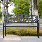 Banc de jardin, plusieurs modèles — motif feuillage — 1