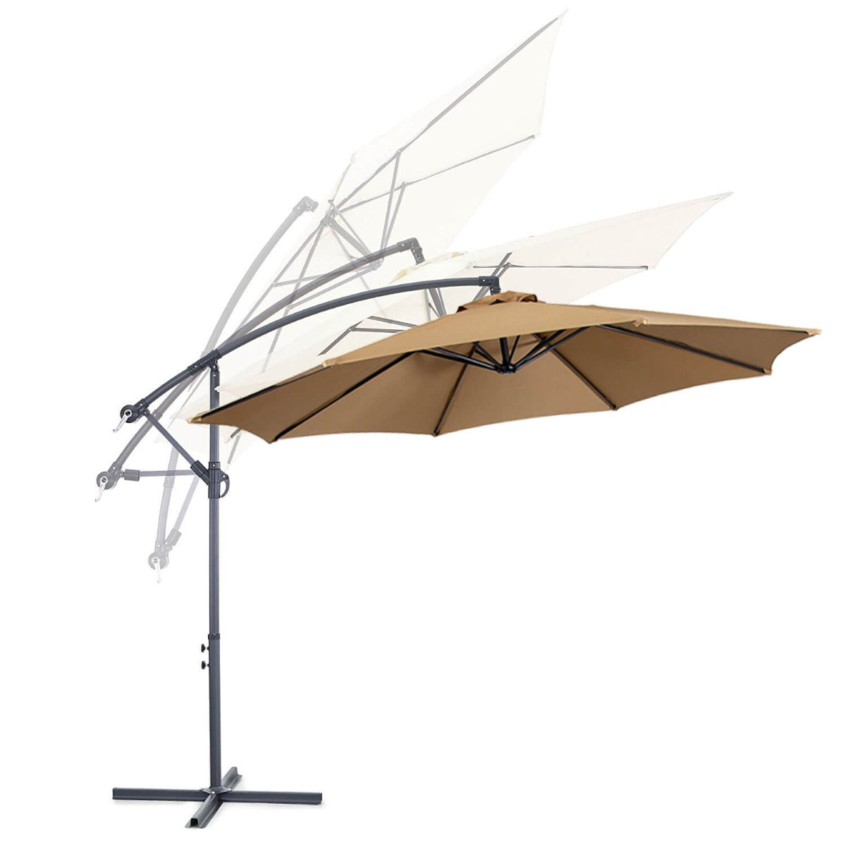 Parasol suspendu 2,7 m - en plusieurs coloris - kaki - 1