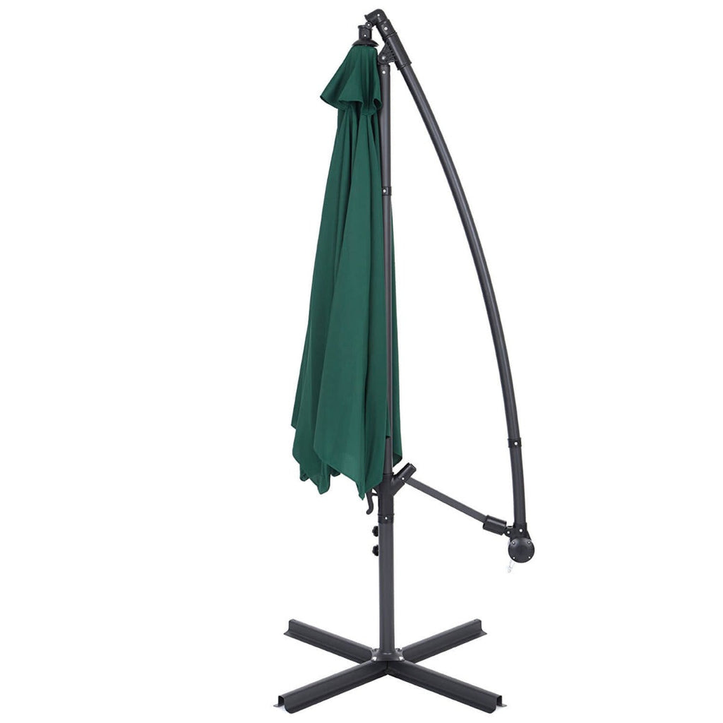 Parasol déporté avec pied 2,7 m — vert (plusieurs coloris disponibles)