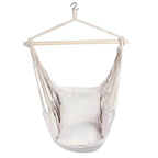 Fauteuil suspendu avec coussin - blanc cassé - 1