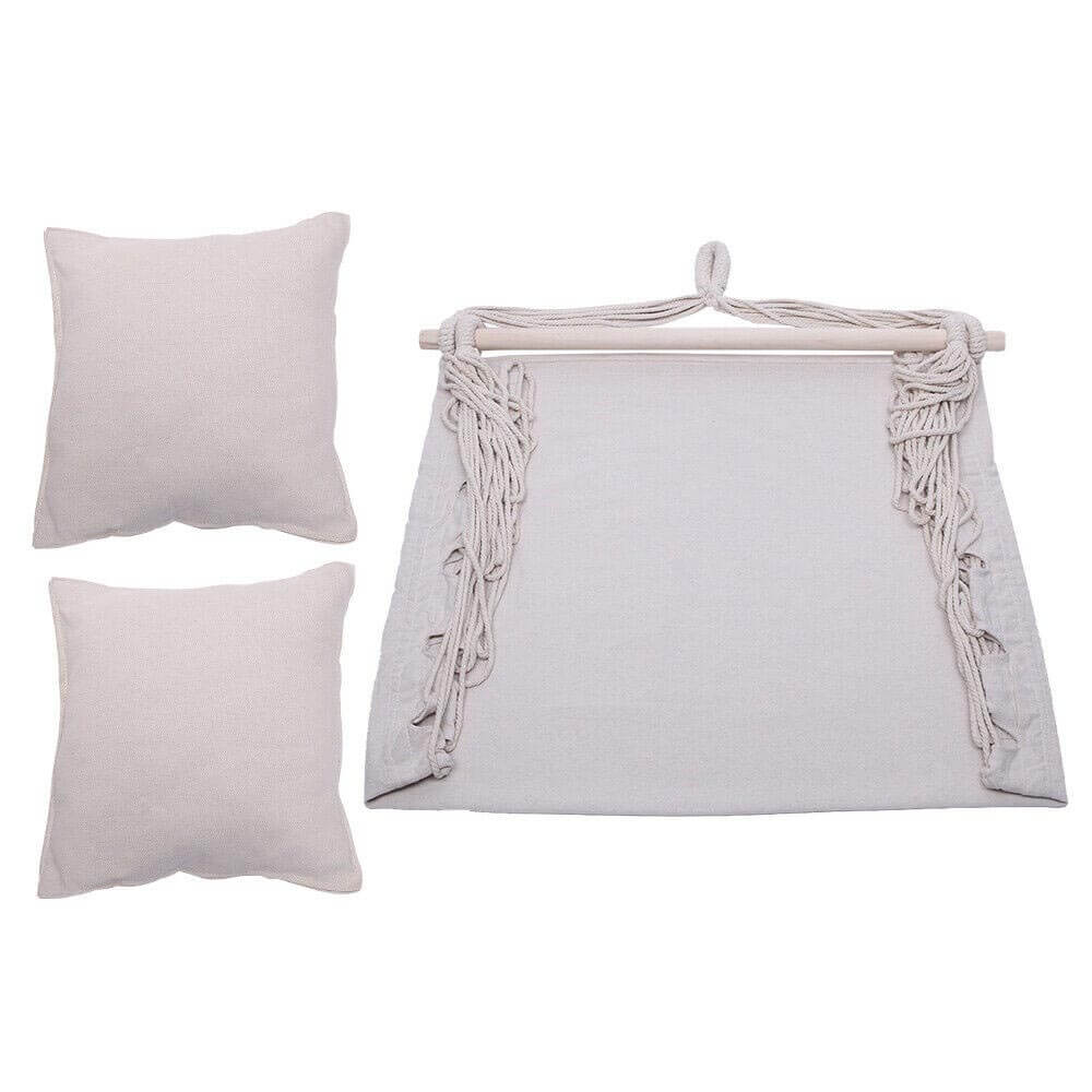 Fauteuil suspendu avec coussin - blanc cassé - 2