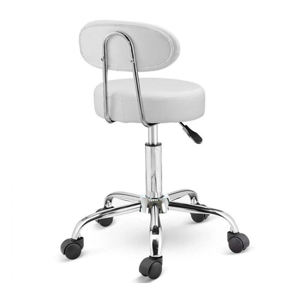 Chaise cosmétique avec dossier, blanche