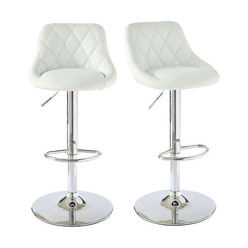 2 tabourets de bar avec dossier, en 2 couleurs - blanc - 0