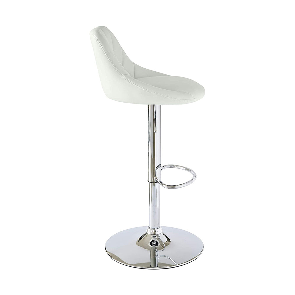 2 tabourets de bar avec dossier, en 2 coloris — blanc : 1