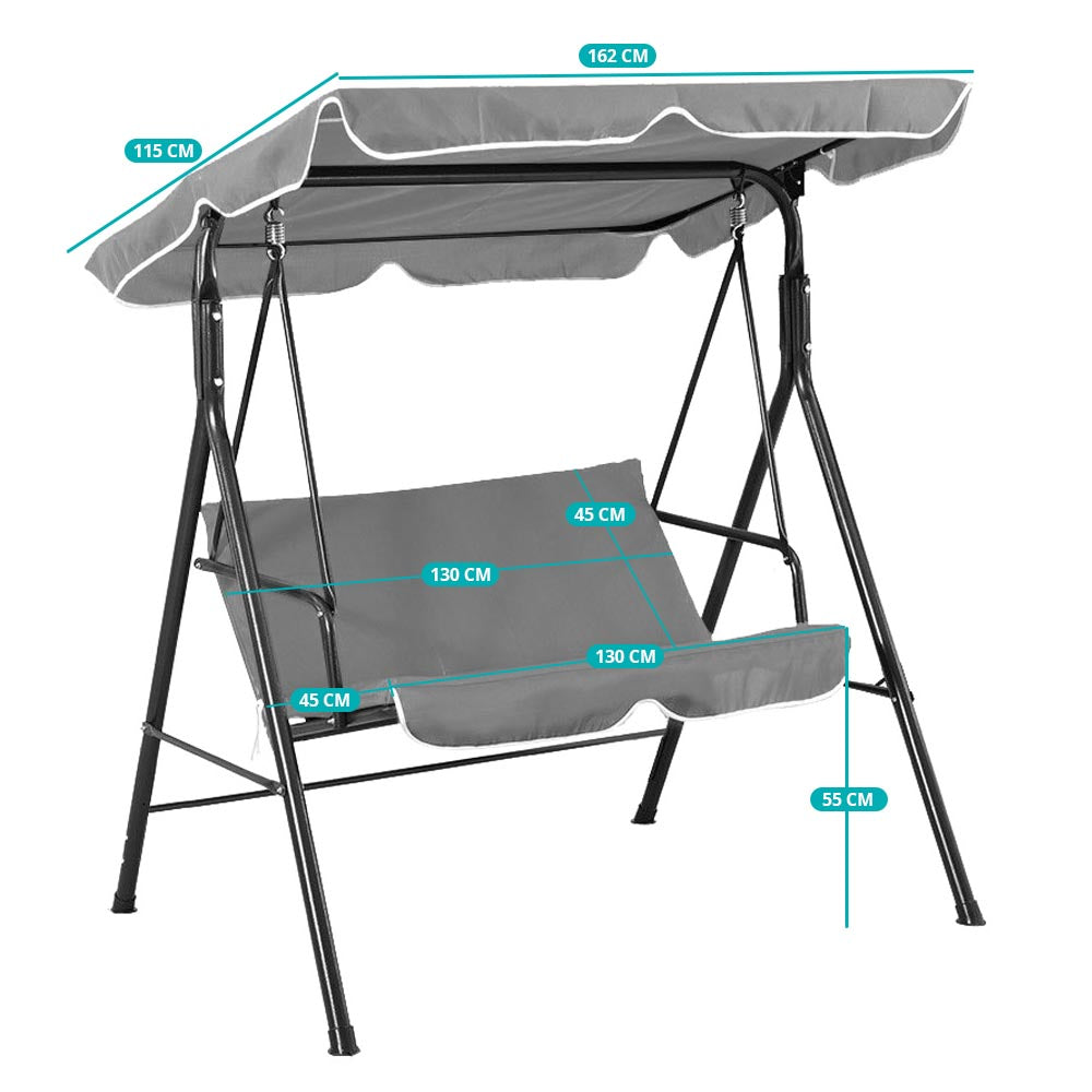 Balancelle de jardin disponible en couleur au choix - gris - 4