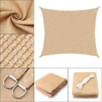 Voile d'ombrage angulaire, 3,6 m, plusieurs modèles — de forme quadrilatérale, en polyéthylène, beige — 1