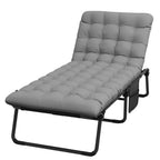Lit de camping pliant avec appuie-tête réglable et matelas bicolore
