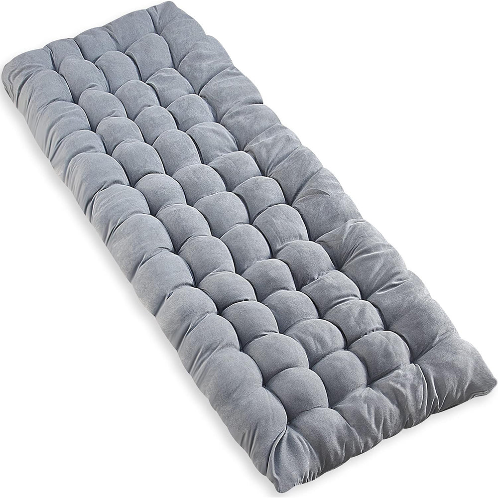 Lit de camping pliant avec appuie-tête réglable et matelas bicolore