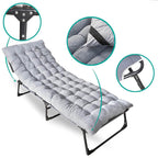 Lit de camping pliant avec appuie-tête réglable et matelas bicolore