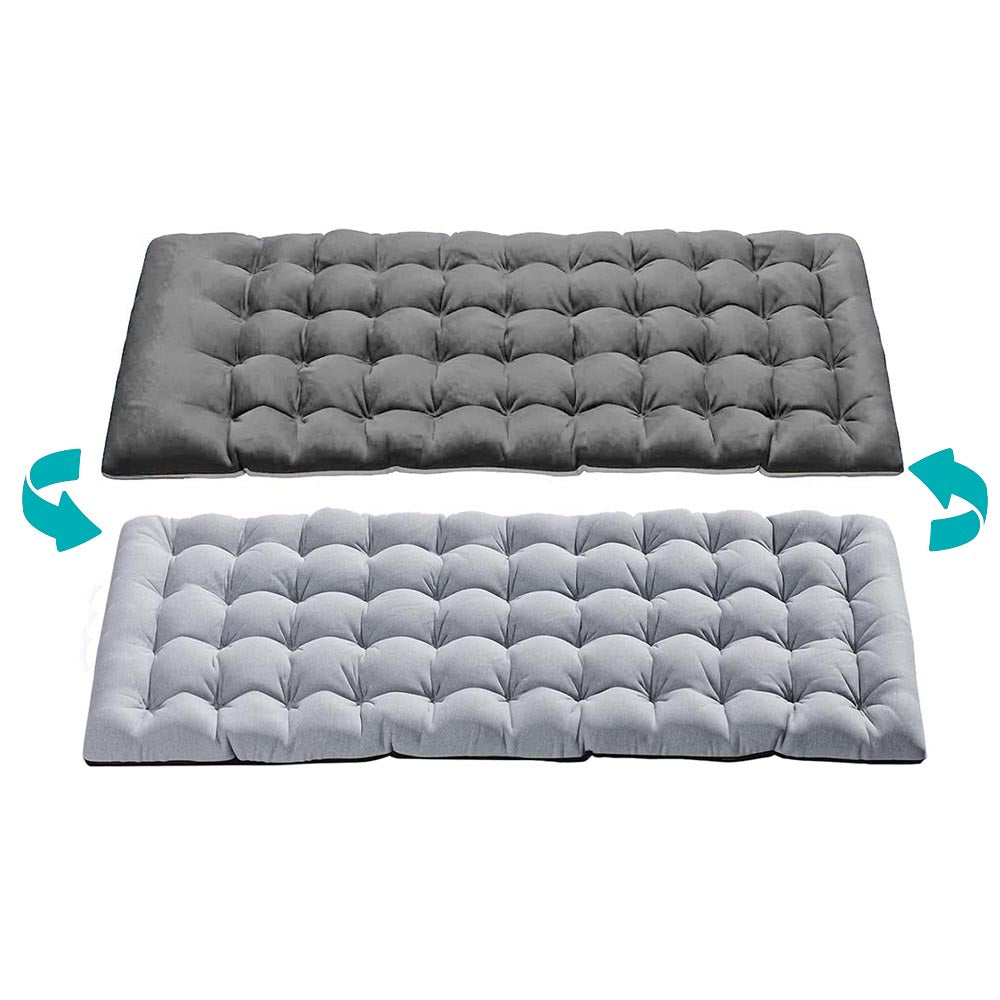 Lit de camping pliant avec appuie-tête réglable et matelas bicolore