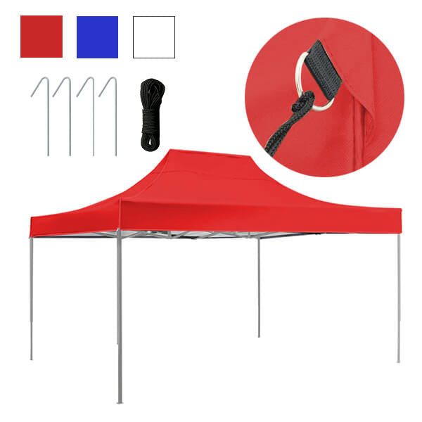 Pavillon de jardin pliant en plusieurs modèles - 3 x 4,5 m - pavillon rouge - 0