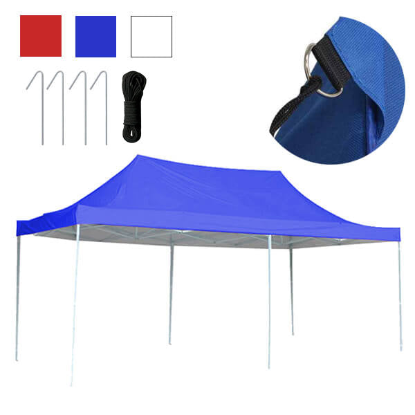 Pavillon de jardin pliable en plusieurs modèles - 3x6 mètres - blanc - pavillon - 0