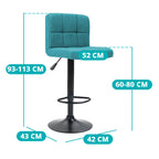 Tabouret de bar revêtu de tissu, lot de 2, disponible en plusieurs couleurs - menthe - 3