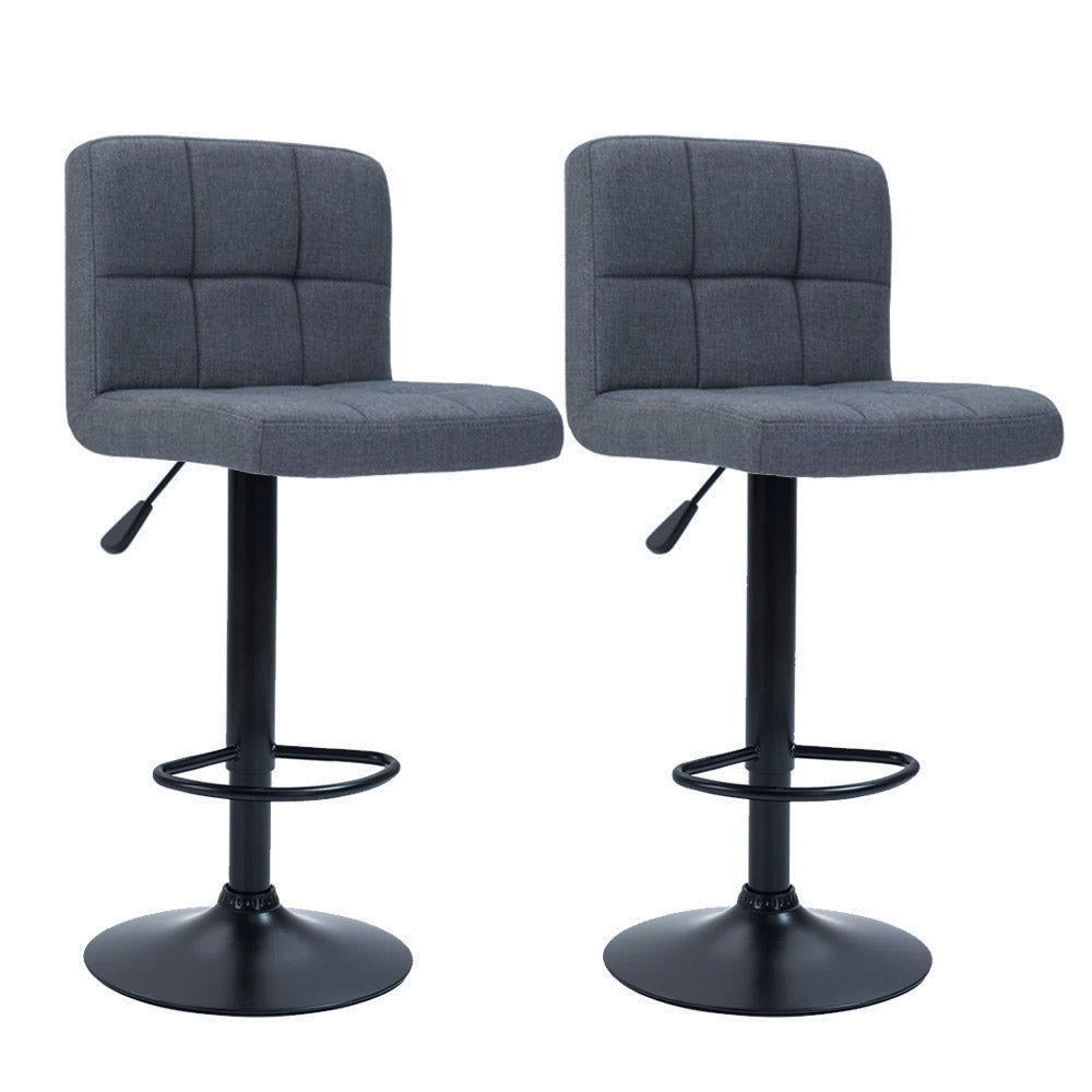 Tabouret de bar en tissu, lot de 2, gris foncé-0