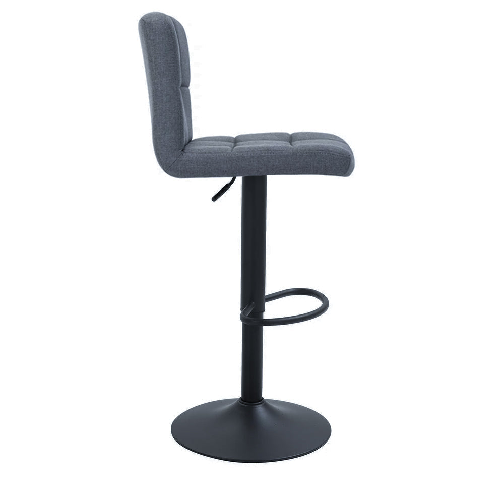 Tabourets de bar à revêtement en tissu, 2 pièces, gris foncé-2