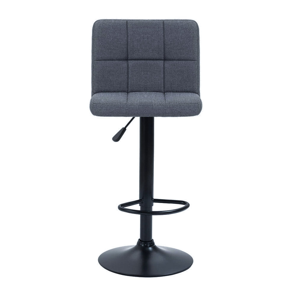 Tabouret de bar en tissu, lot de 2, gris foncé-3