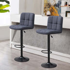 Tabouret de bar recouvert de tissu, 2 pièces, gris foncé-4