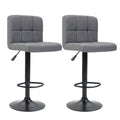Tabouret de bar recouvert de tissu, 2 pièces, plusieurs coloris - gris clair - 0