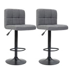 Tabouret de bar recouvert de tissu, 2 pièces, plusieurs coloris - gris clair - 0