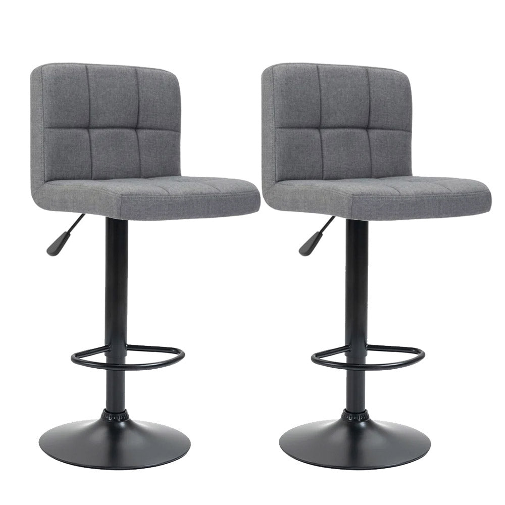 Tabouret de bar recouvert de tissu, 2 pièces, plusieurs coloris - gris clair - 0