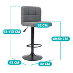 Lot de 2 tabourets de bar en tissu, plusieurs couleurs - gris clair-4