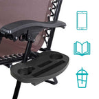 Chaise zéro gravité avec pare-soleil et porte-gobelet, 2 pièces, plusieurs couleurs - marron - 3